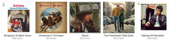 Bob Dylan Alben aus iTunes Übersicht